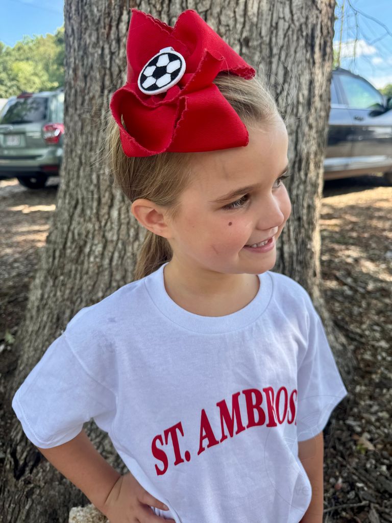 Embroidered Soccer Ball Hair Clip