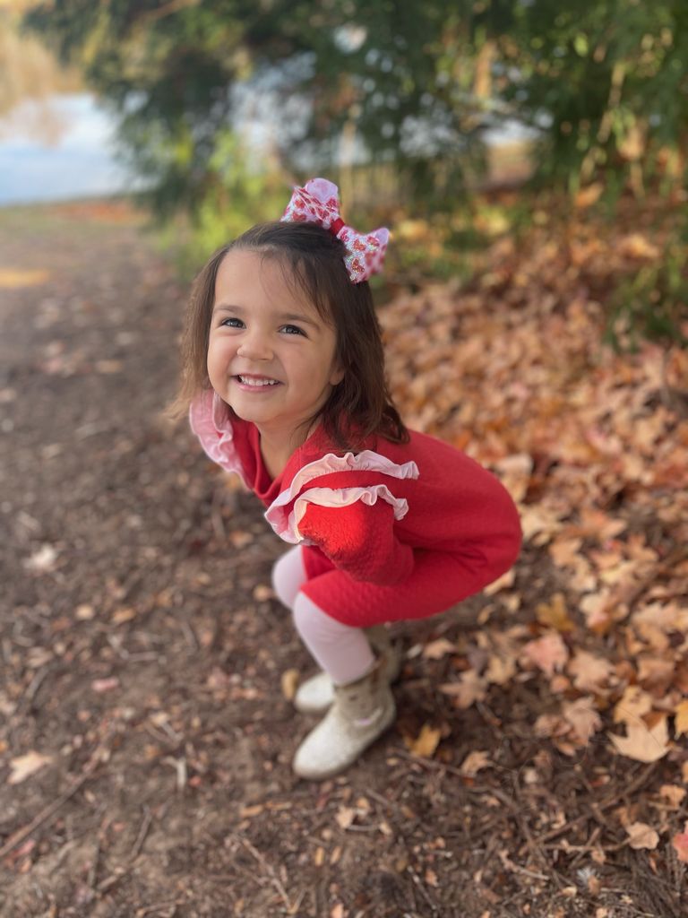 Medium Sequin Heart Print Hair Bow