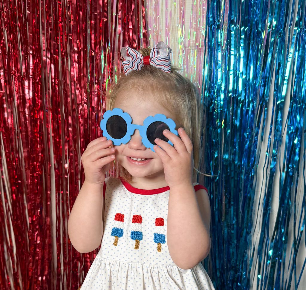 Mini Patriotic Print Grosgrain Hair Bow