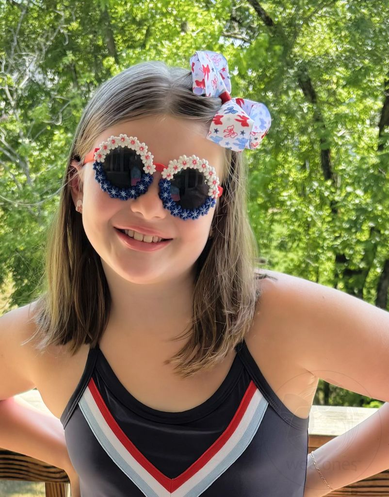Medium Patriotic Print Grosgrain Hair Bow