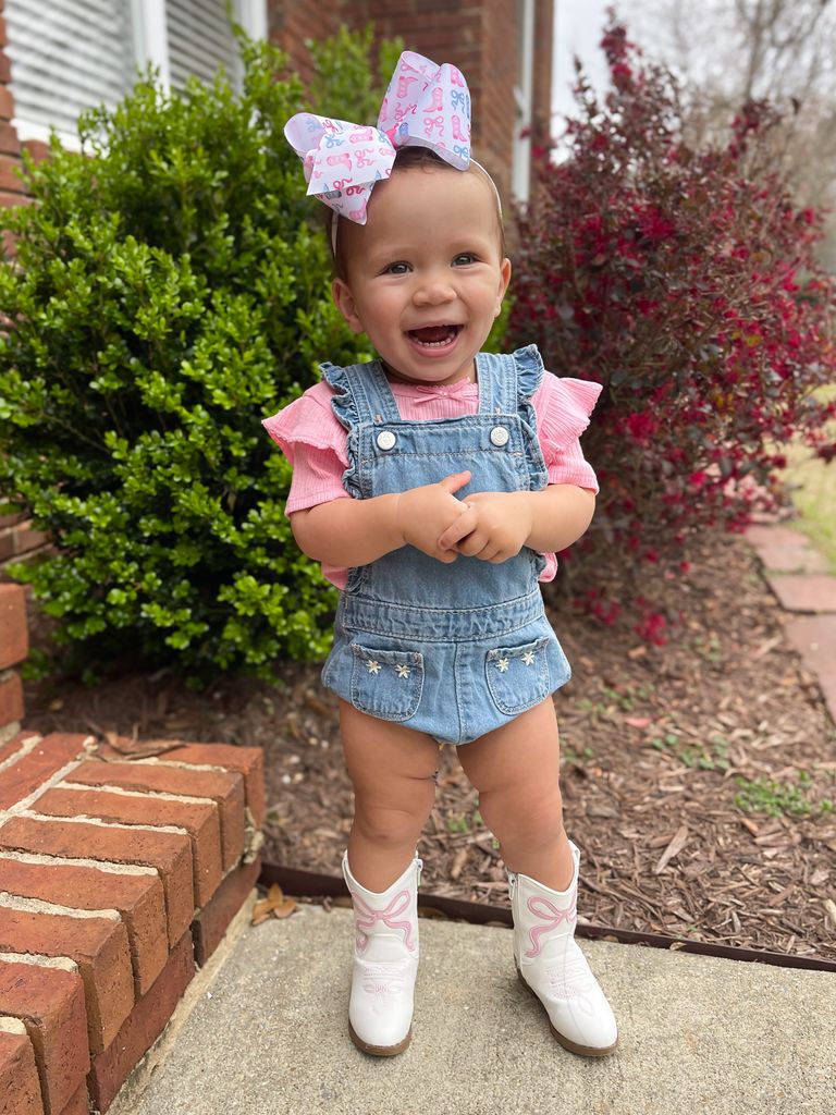 King Boots and Bows Print Grosgrain Hair Bow