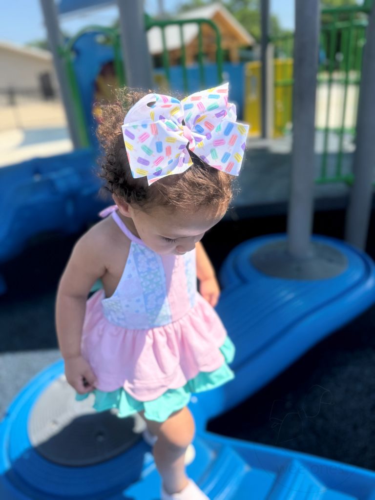 King Sweet Treats Popsicle Print Grosgrain Hair Bow