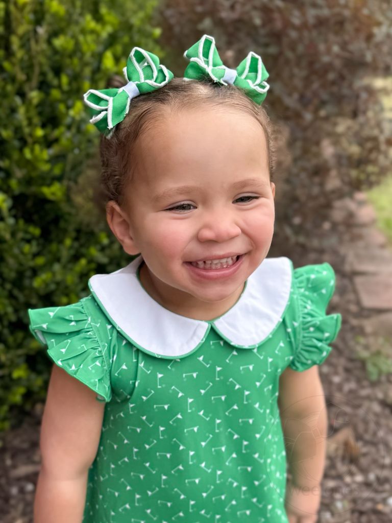 Mini Sporty Grosgrain Hair Bow with Serged Edge