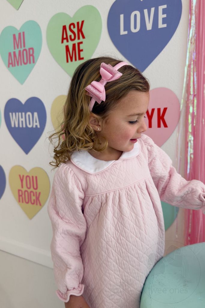 Layered Glitter Vinyl and Grosgrain Bowtie on Matching Wrapped Headband