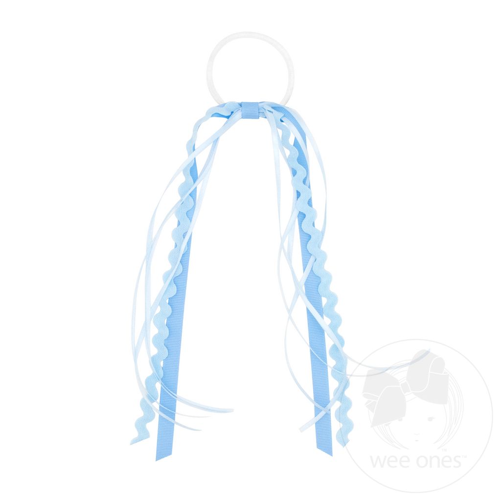 Grosgrain and Ric-Rac Ribbon Streamer Pony - BLUE