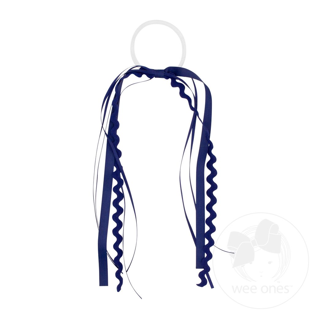 Grosgrain and Ric-Rac Ribbon Streamer Pony - NAVY