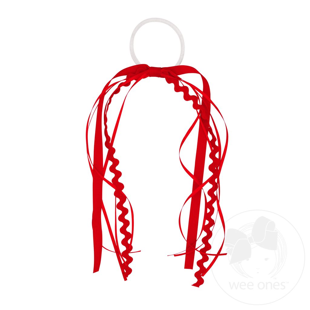 Grosgrain and Ric-Rac Ribbon Streamer Pony - RED