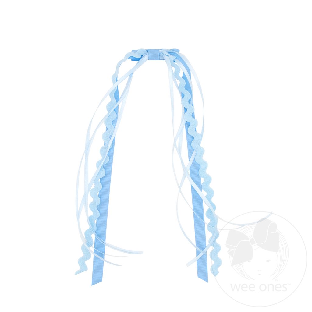 Grosgrain and Ric-Rac Ribbon Streamer Hair Clip - BLUE