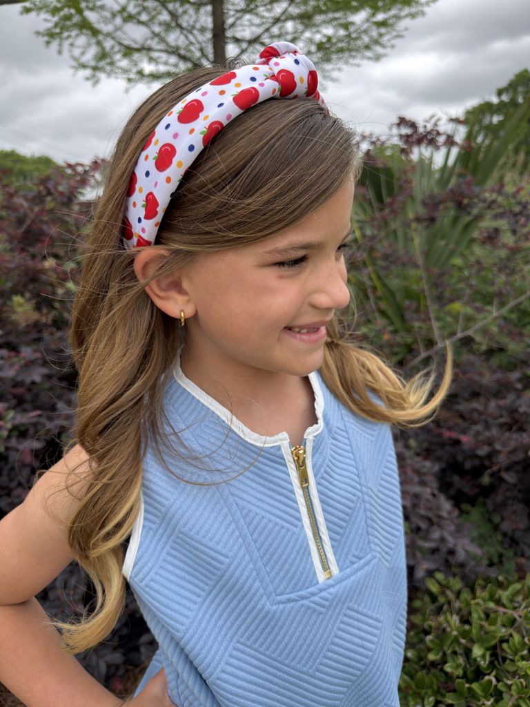 Back to School Apple Print Knot Headband