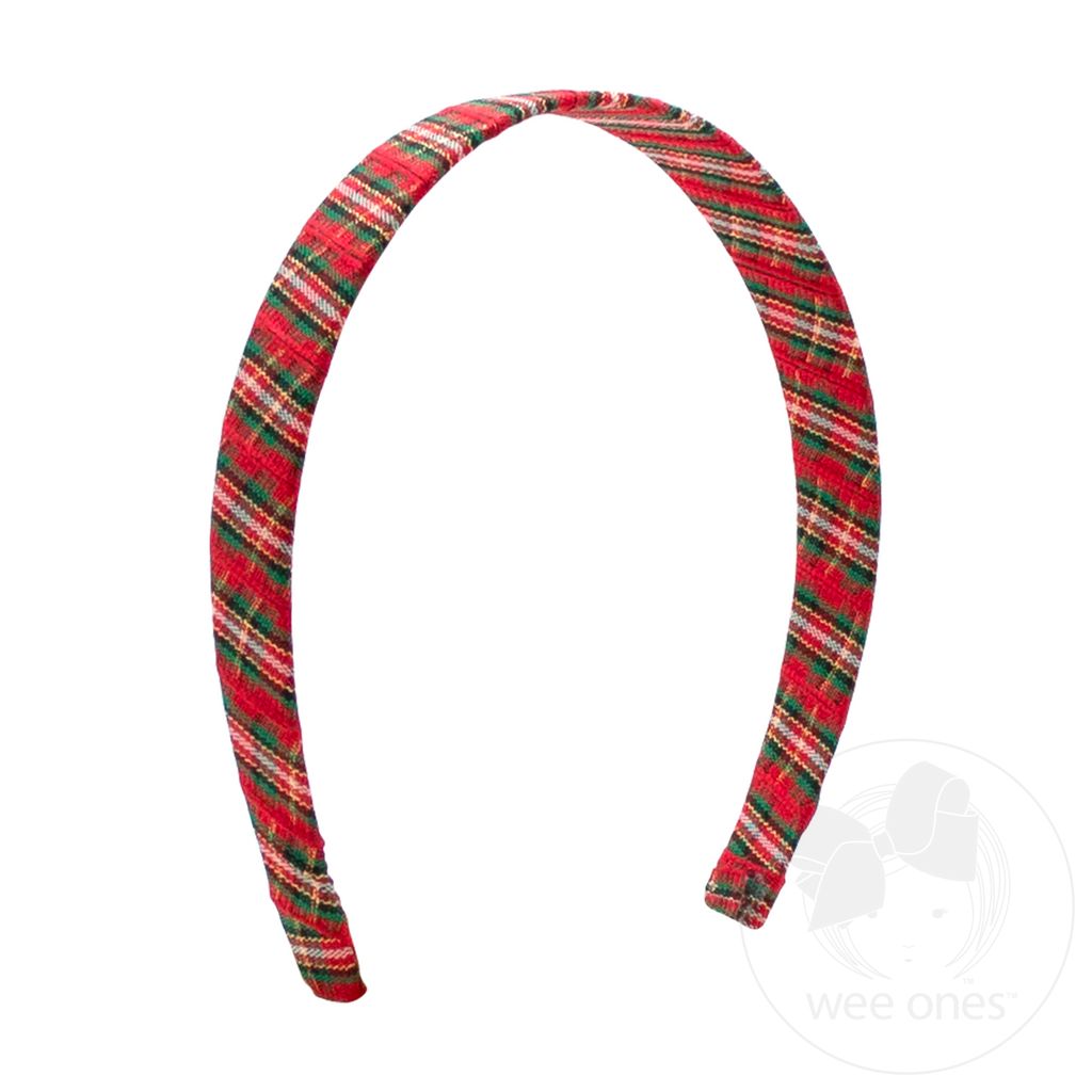 Christmas Plaid Headband - RED