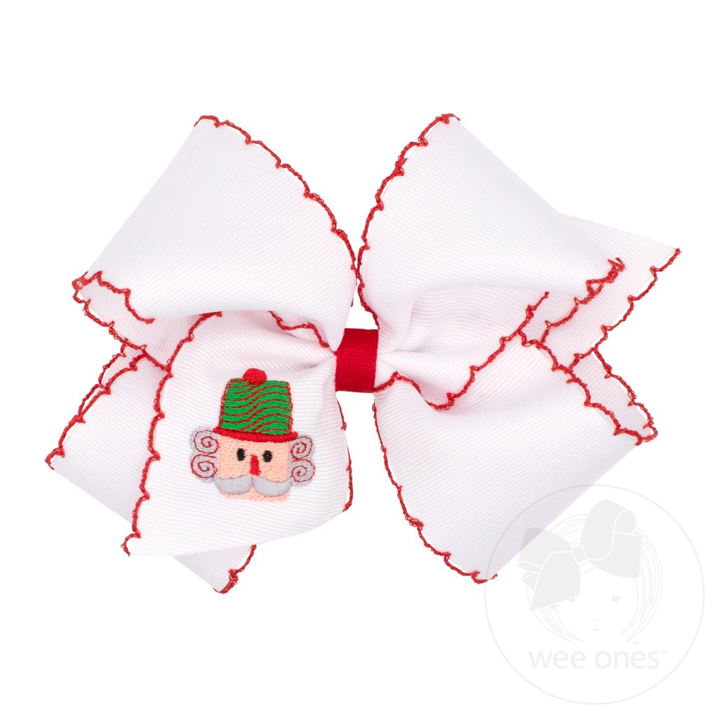 King Moonstitch Nutcracker Embroidered Hair Bow - NUTCRACKER