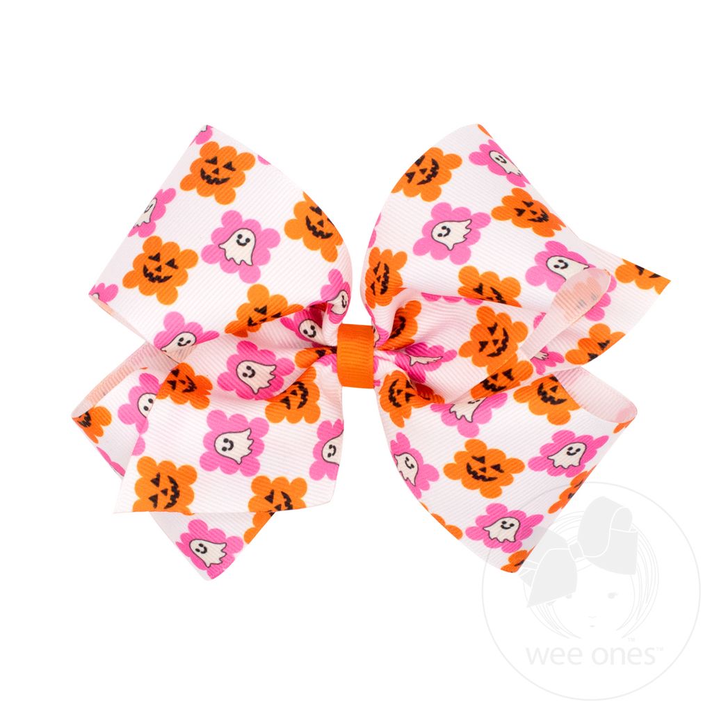 King Halloween Checkered Print Hair Bow - CHECK