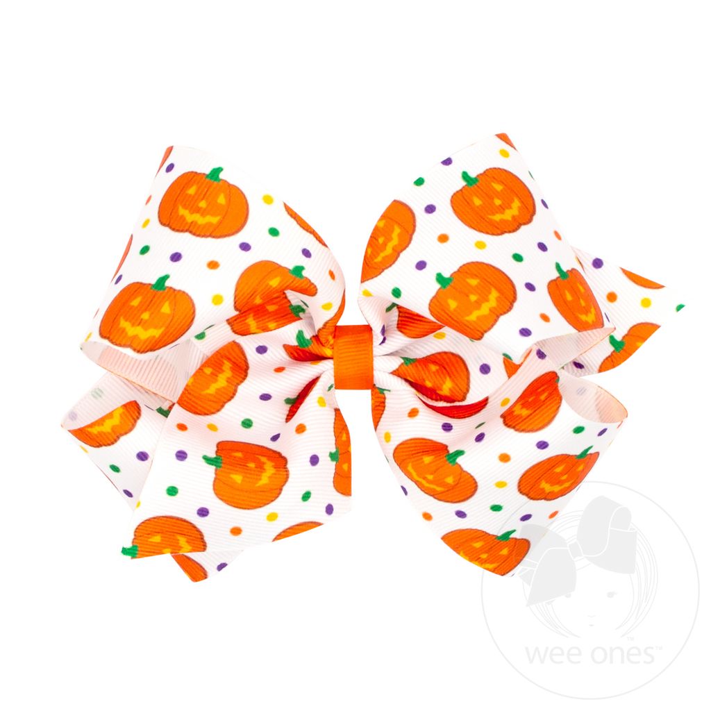 King Halloween Polka Dot Print Hair Bow - DOT