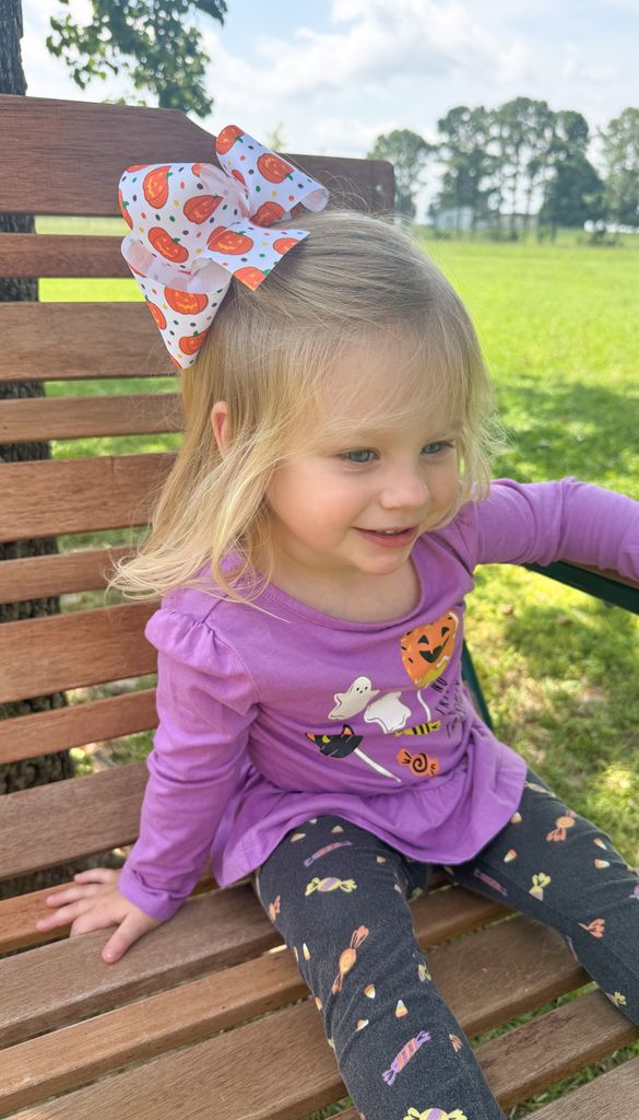 King Halloween Polka Dot Print Hair Bow