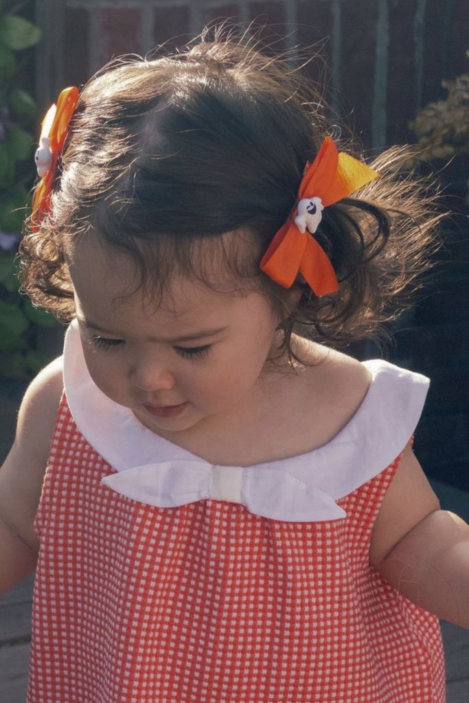 Small Satin Halloween Ghost Hair Bows