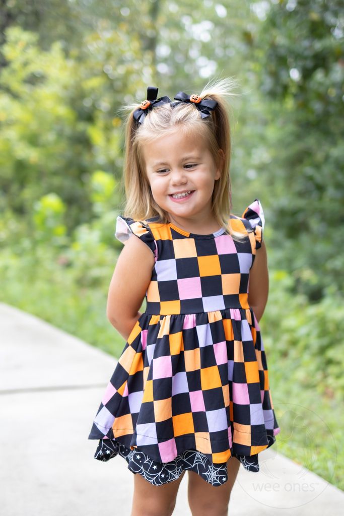 Small Satin Jack o' Lantern Hair Bows