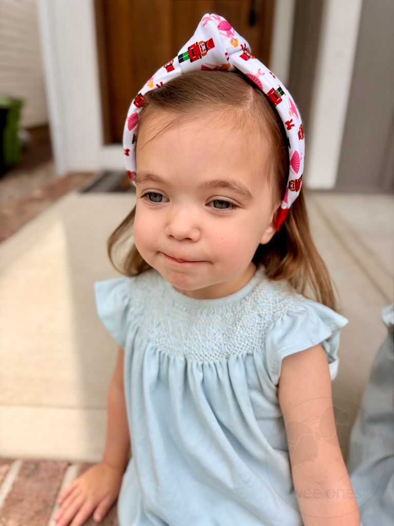 Pink Christmas Nutcracker Knot Headband