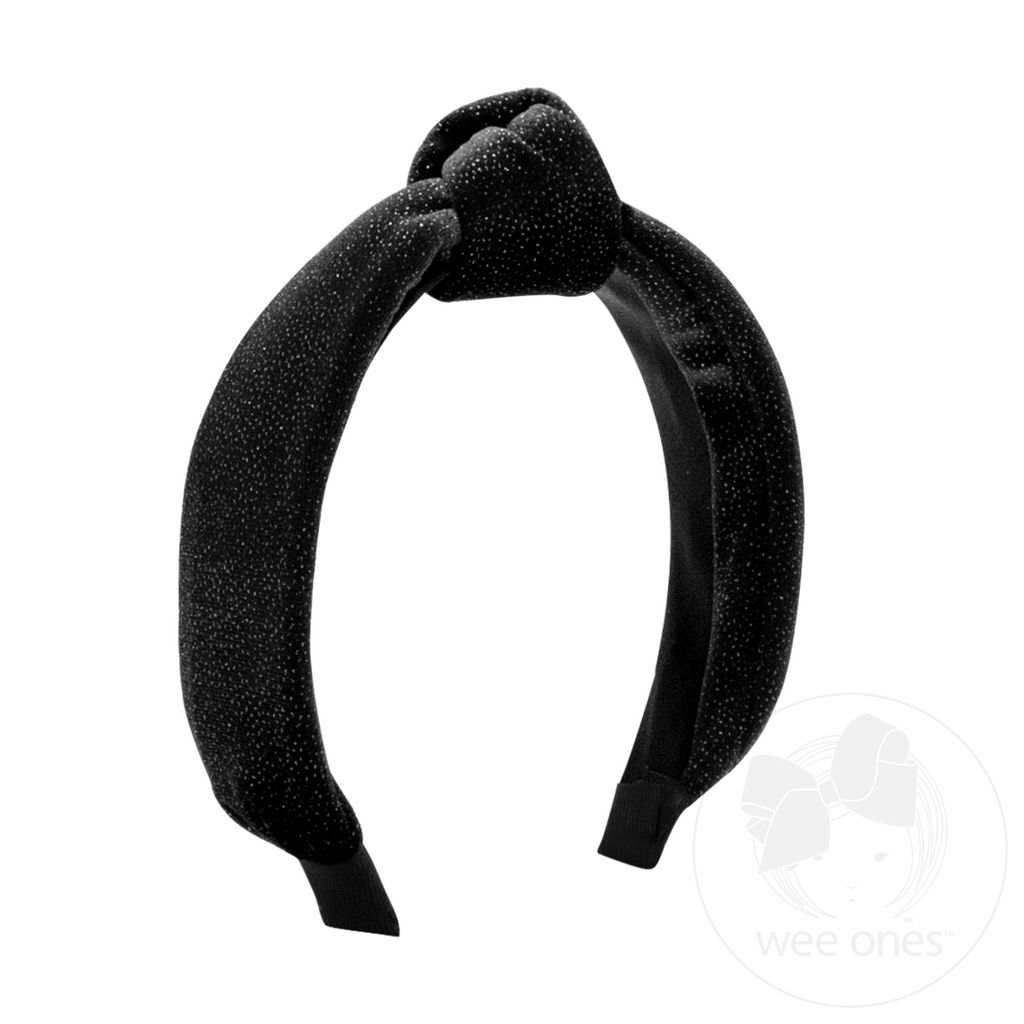 Sparkle Velvet Knot Headband - BLACK