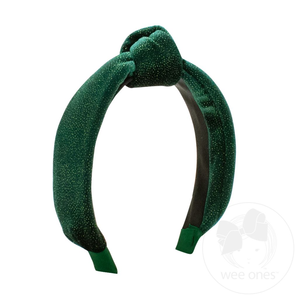 Sparkle Velvet Knot Headband - FOREST GREEN