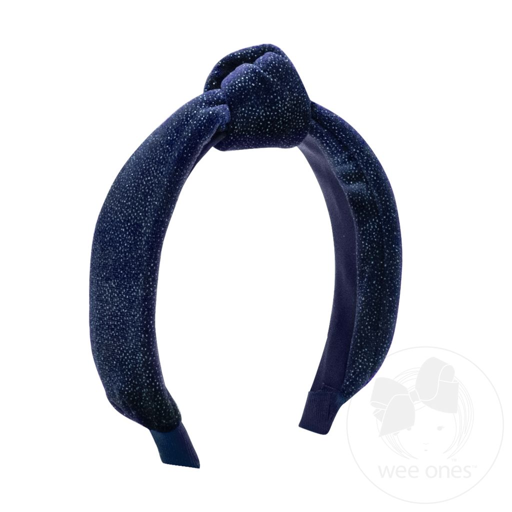 Sparkle Velvet Knot Headband - NAVY