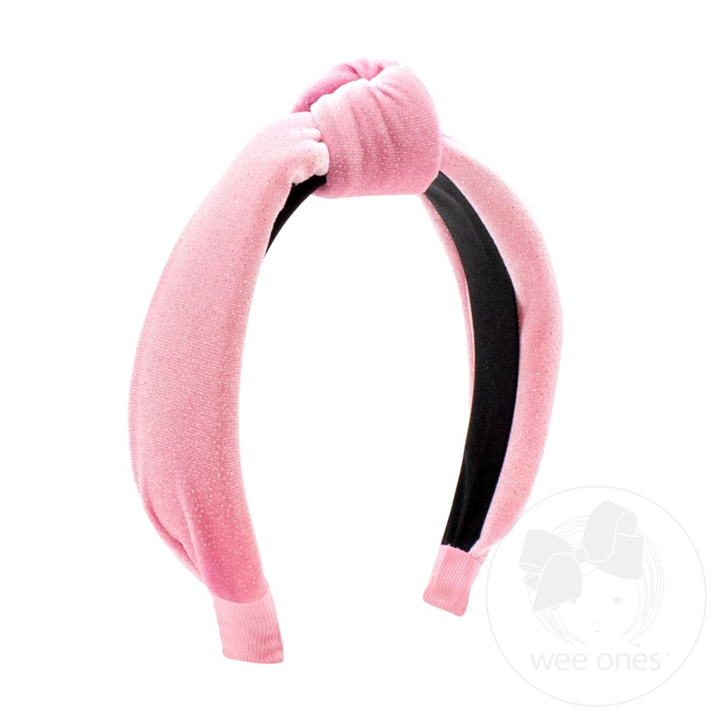 Sparkle Velvet Knot Headband - PEARL