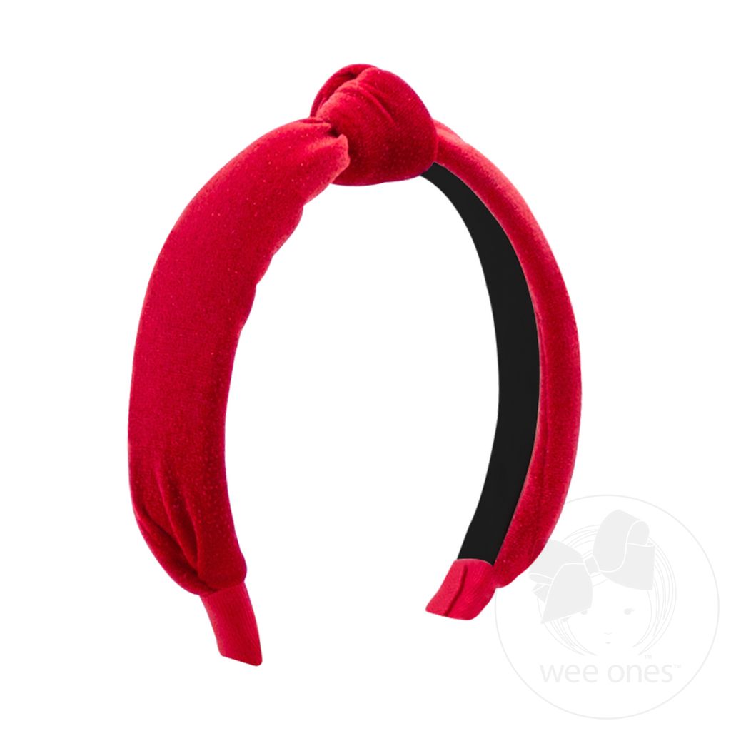 Sparkle Velvet Knot Headband - RED