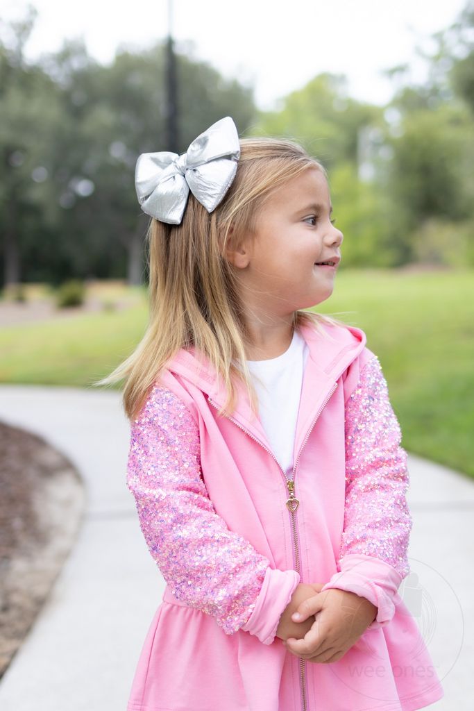 Medium Lamé Plush Hair Bow