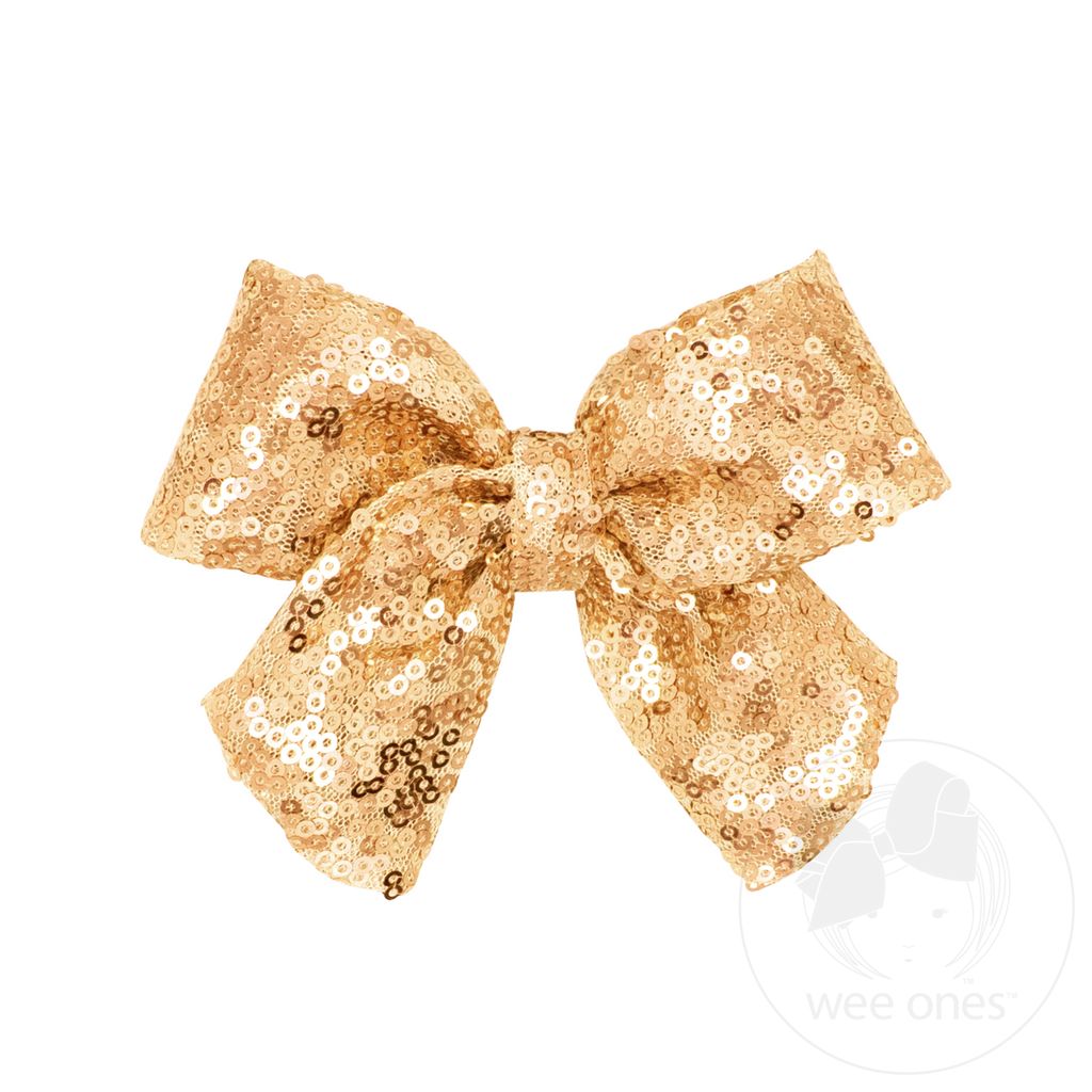 Medium Sequin Bowtie with Tails - GOLD