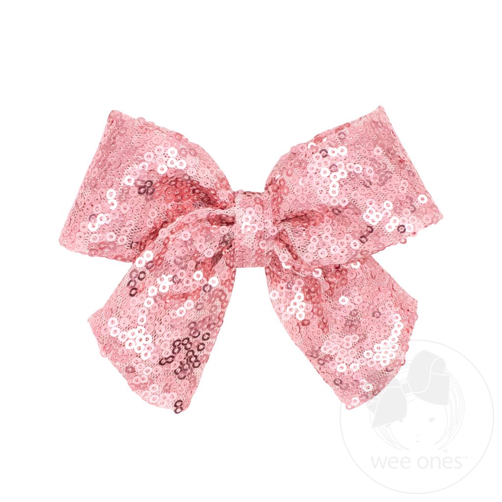 Medium Sequin Bowtie with Tails - PEARL