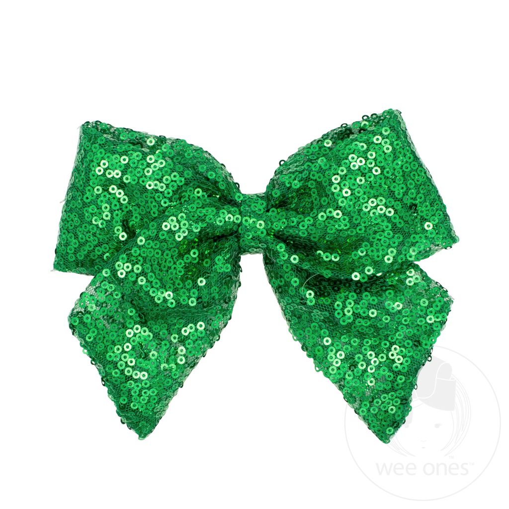 King Sequin Bowtie with Tails - GREEN