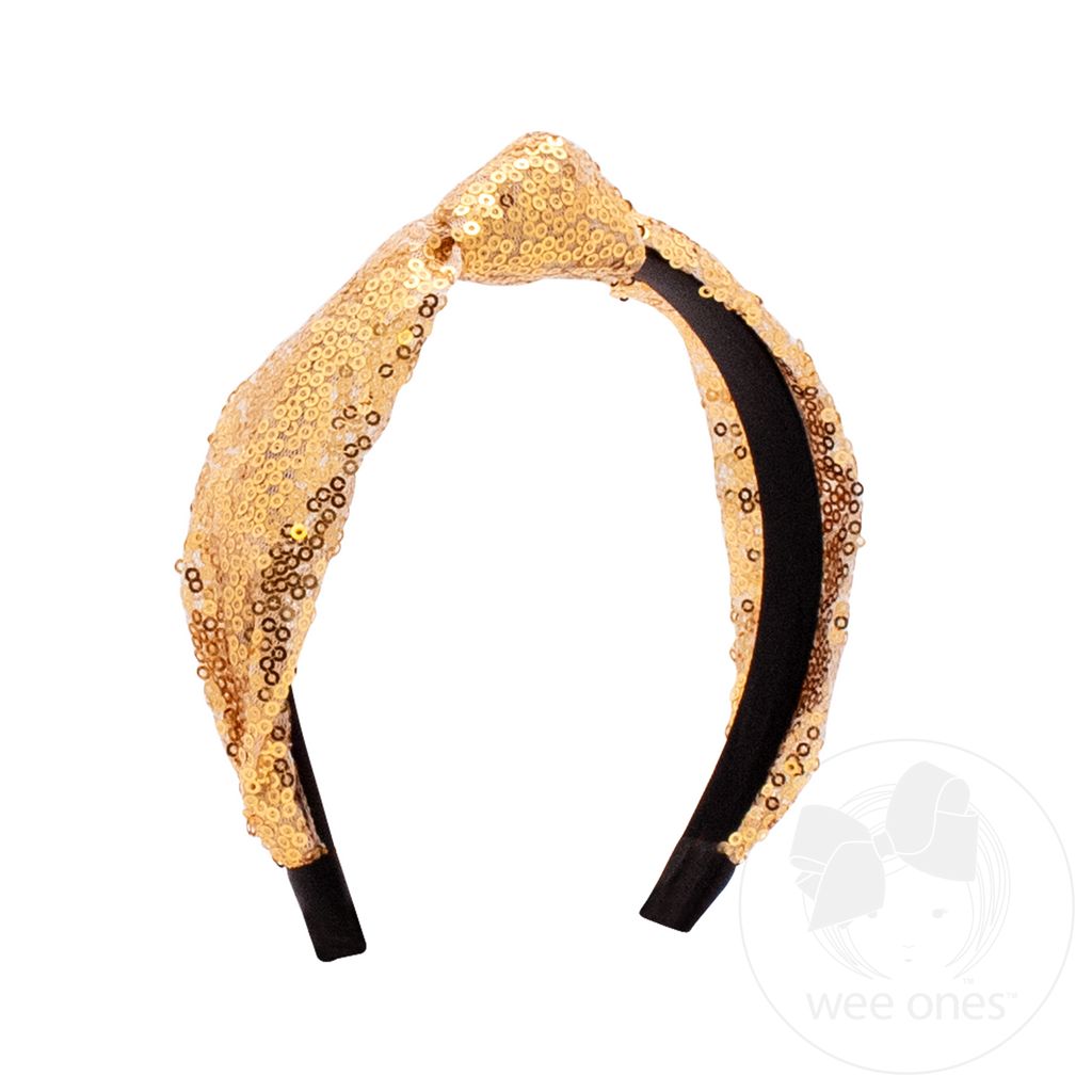 Sequin Knot Headband - GOLD