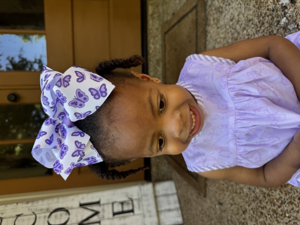 King Butterfly Print Grosgrain Hair Bow