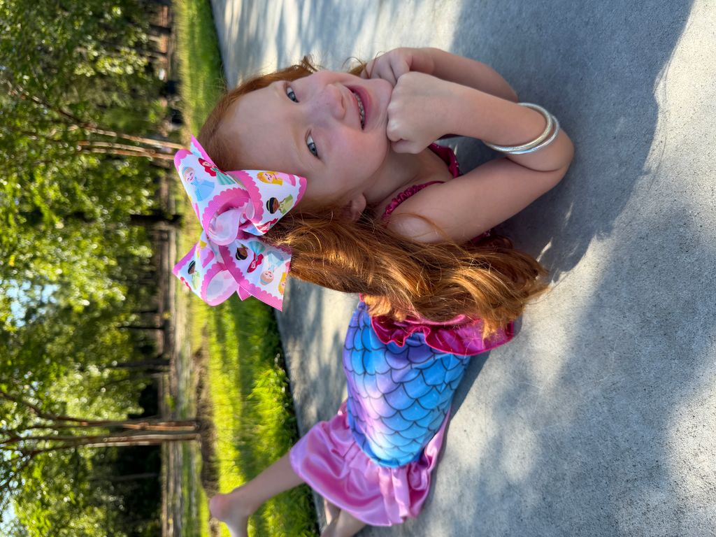 King Princess Print Grosgrain Hair Bow