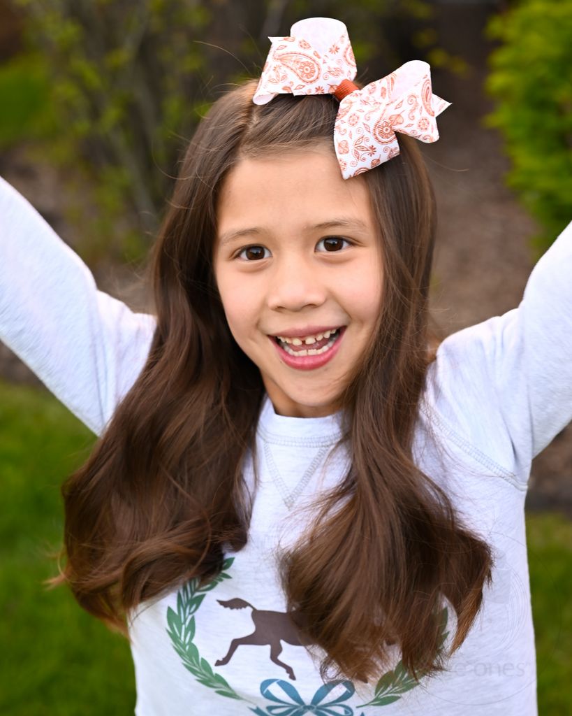 Medium Burnt Orange Paisley Print Hair Bow