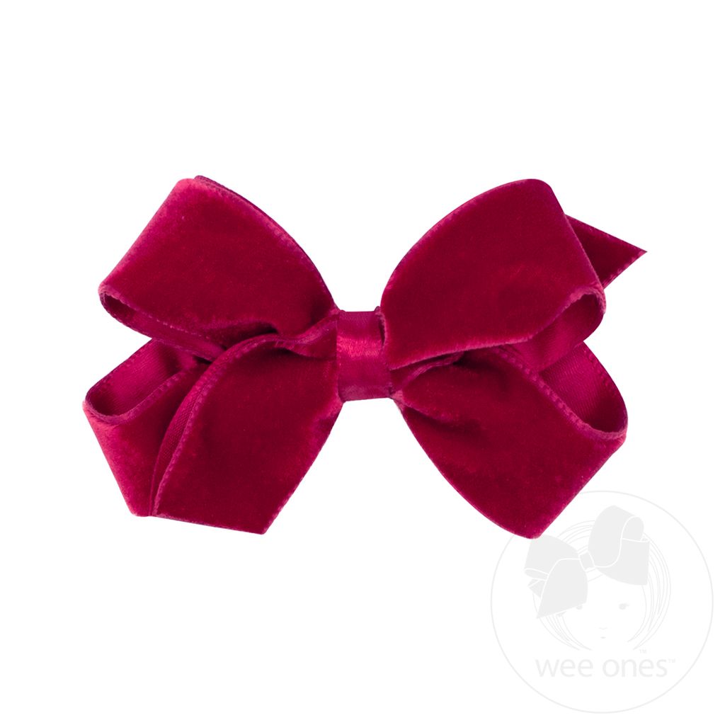 Mini Classic Velvet Bow - CARDINAL