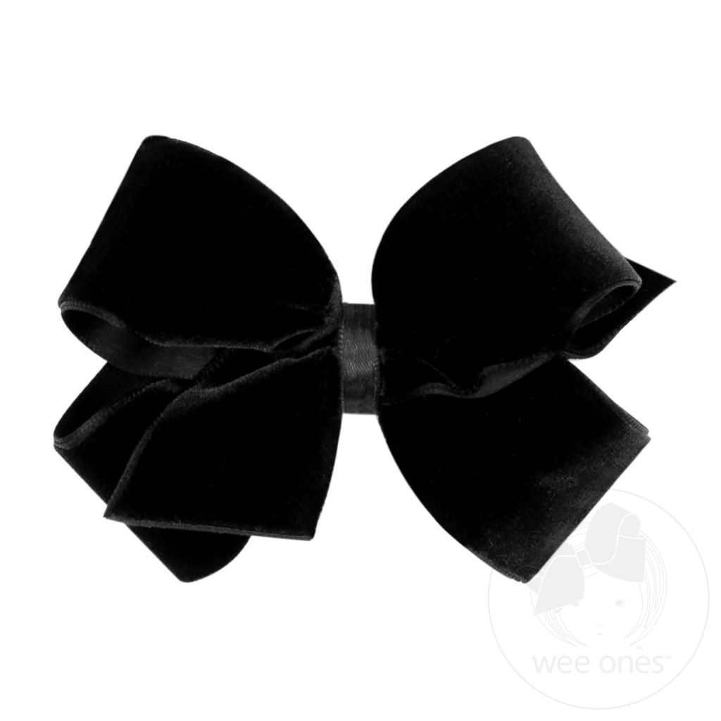 Small Classic Velvet Bow - BLACK