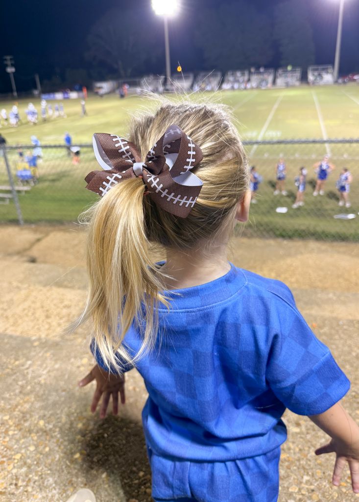 Medium Grosgrain Football Print Hair Bow