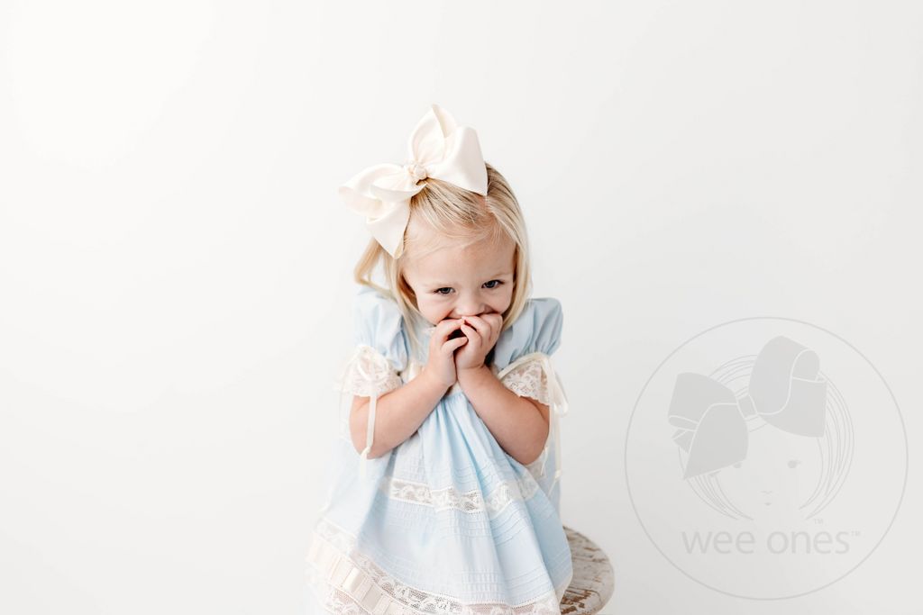 King French Satin Girls Hair Bow (Knot Wrap)