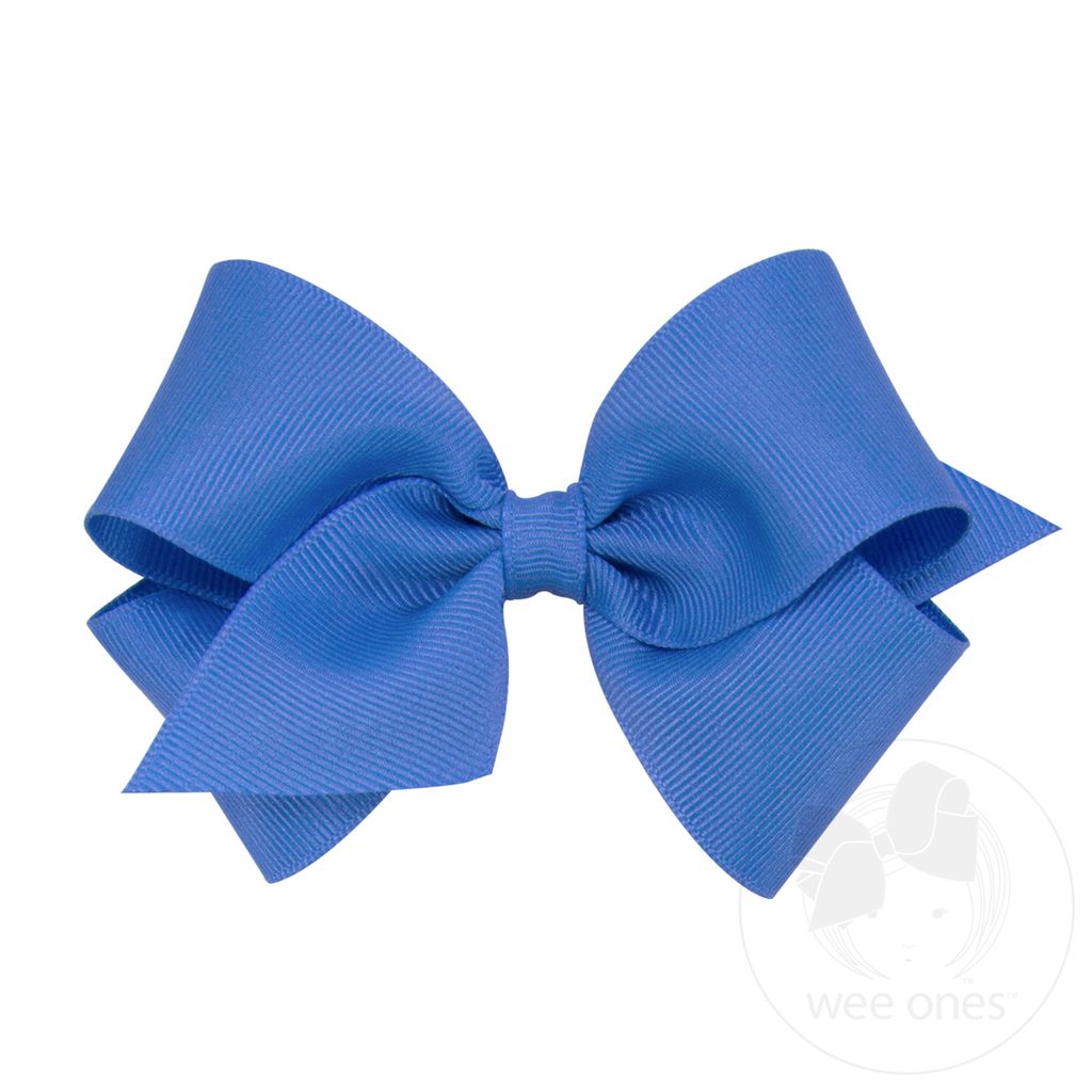 Small Classic Grosgrain Hair Bow (Plain Wrap) - CAPRI BLUE