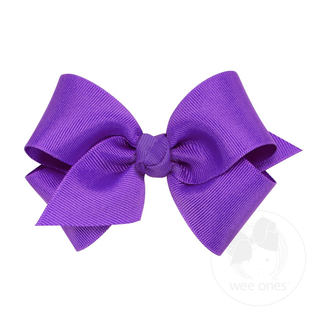 Small Classic Grosgrain Hair Bow (Knot Wrap) - DELPHINIUM