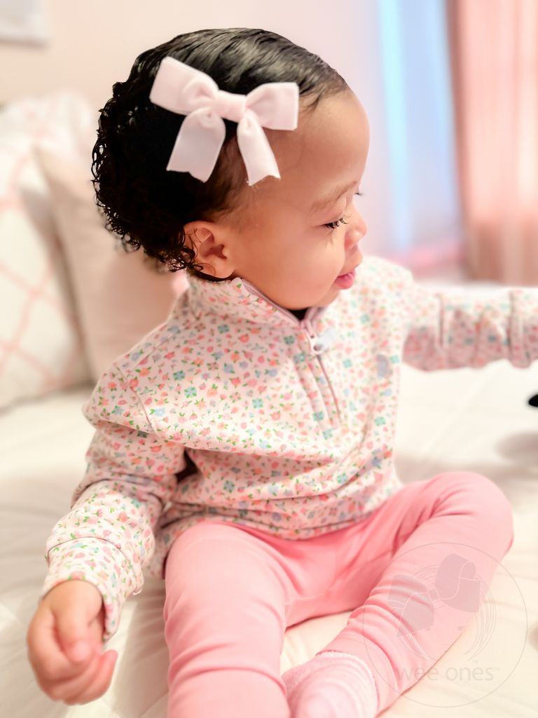 Mini Velvet Two-Loop Bow with Fancy Cut Tail