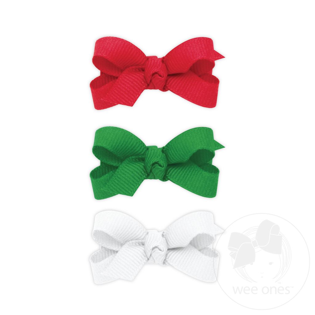 NEW MULTIPACK! Baby Grosgrain Bows Knot Wrap - RED,GRN,WHT