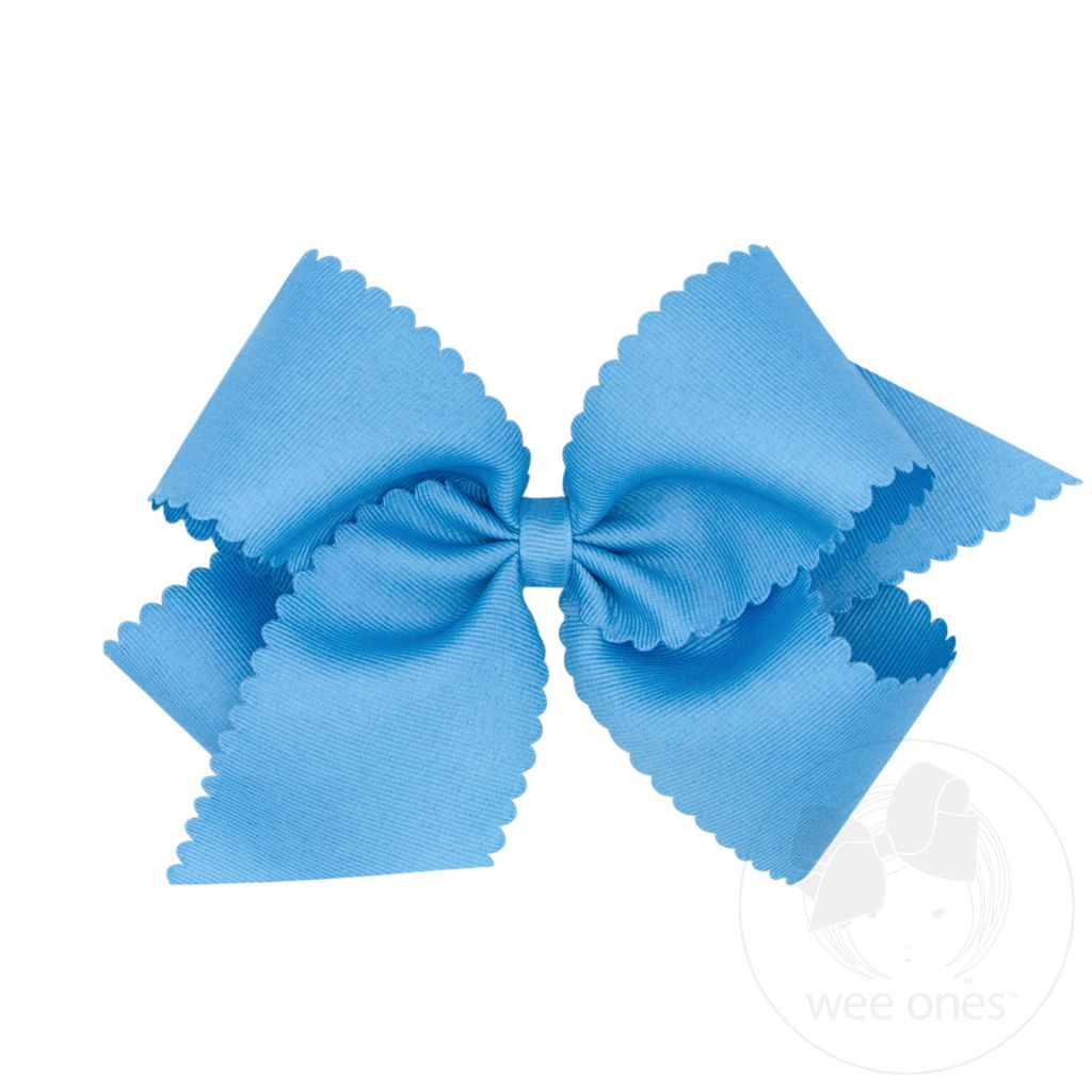 King Grosgrain Hair Bow Scalloped Edge - COPEN