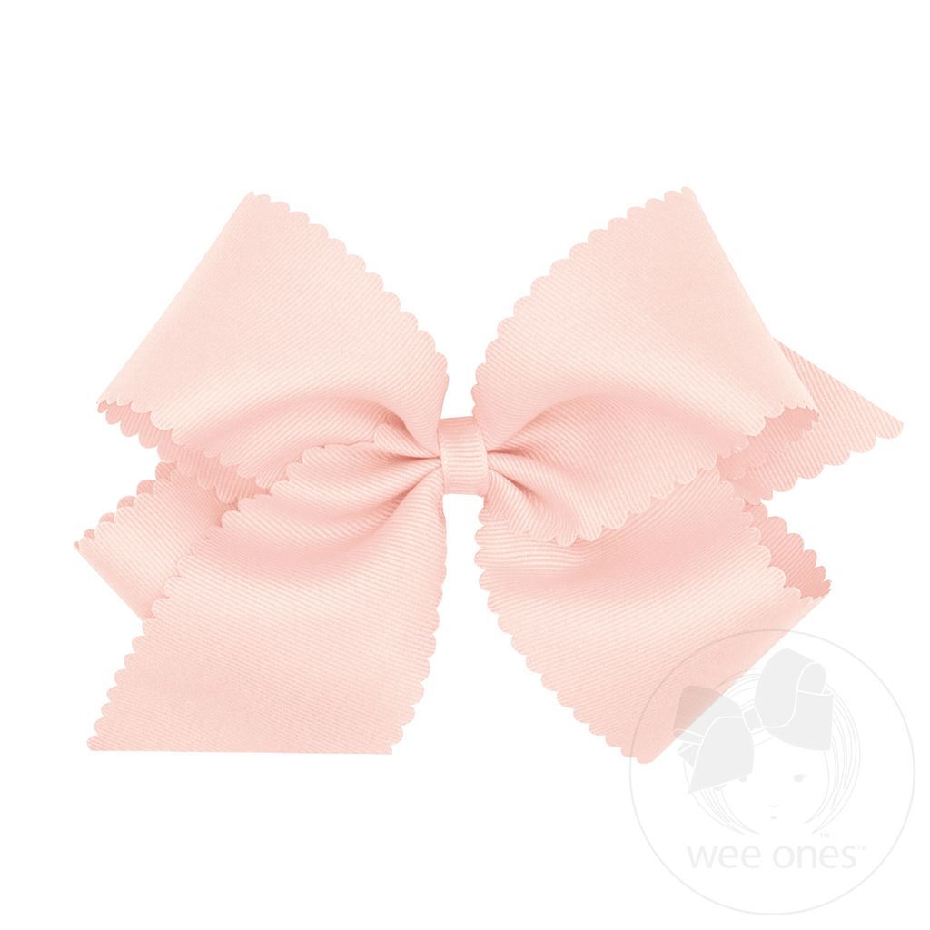 King Grosgrain Hair Bow Scalloped Edge - SIDESHOW ROSE