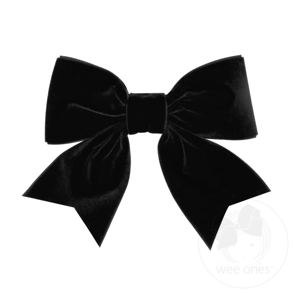 Small King Plush Velvet Bowtie With Tails - BLACK