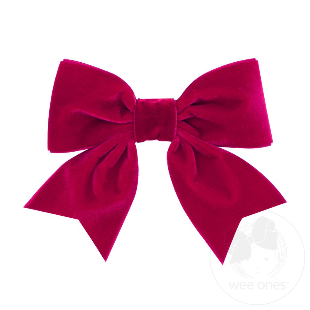 Small King Plush Velvet Bowtie With Tails - CARDINAL