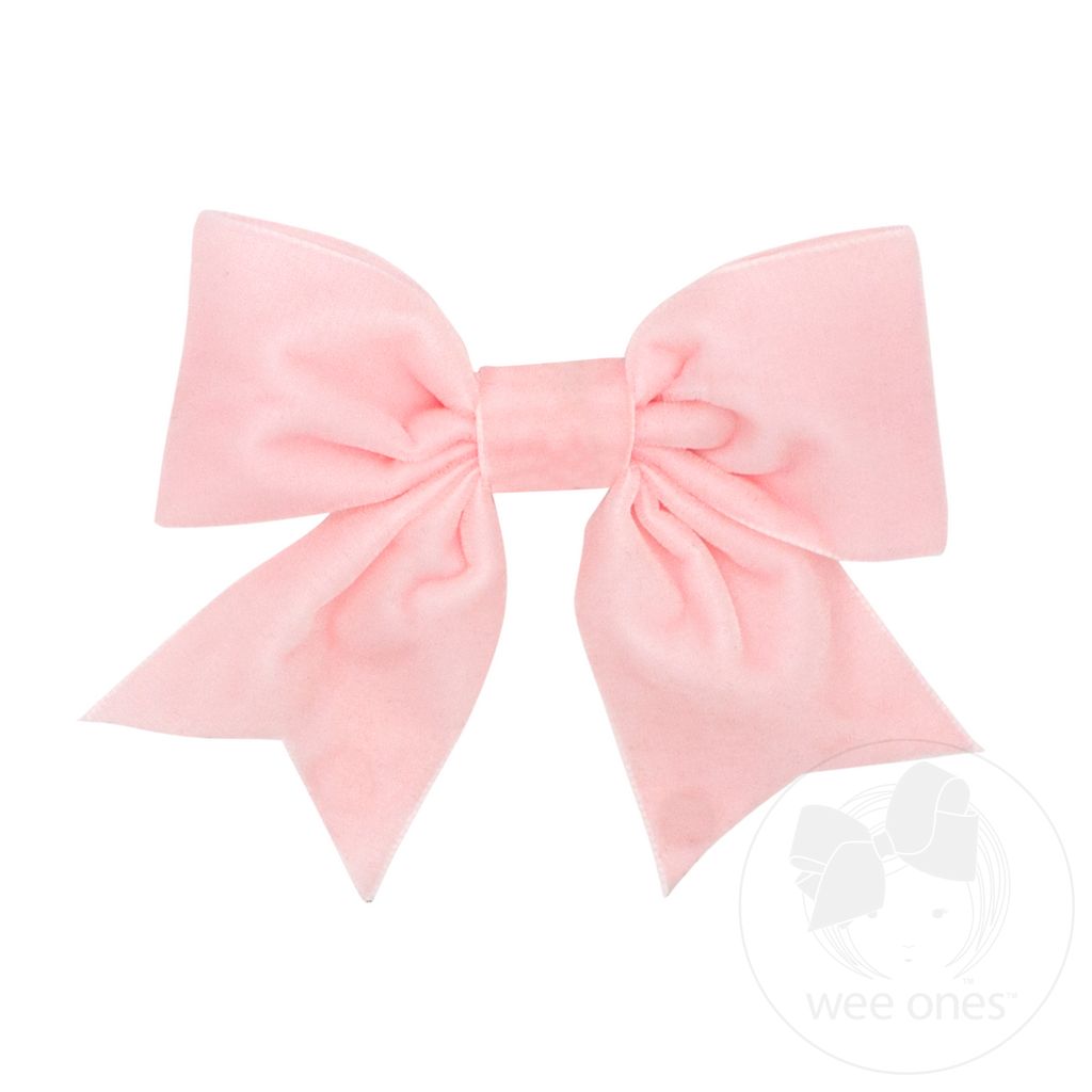 Small King Plush Velvet Bowtie With Tails - LT PINK