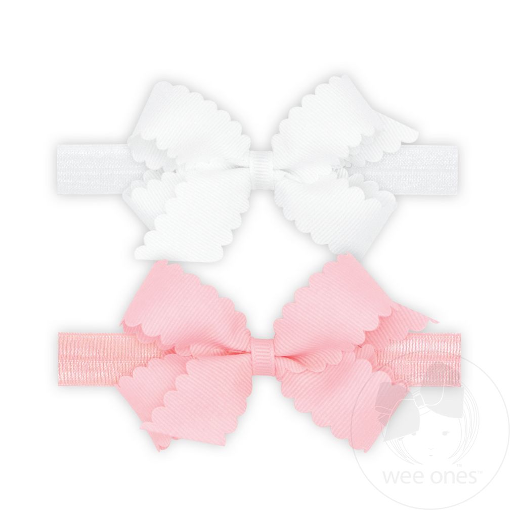 GIFT PACK! Two Mini Scallop Bows With Bands