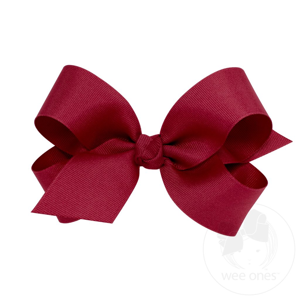 Large Classic Grosgrain Hair Bow (Knot Wrap) - CRANBERRY