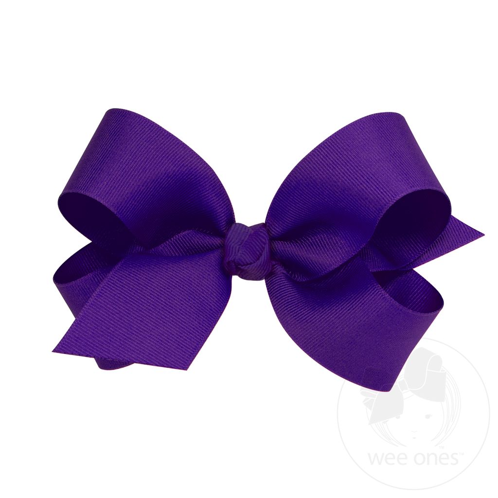 Large Classic Grosgrain Hair Bow (Knot Wrap) - PURPLE